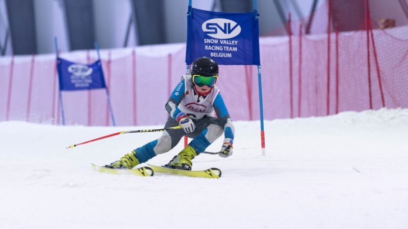 Ferre Baiverlin (11) vice-kampioen van België indoor ski bij de U14