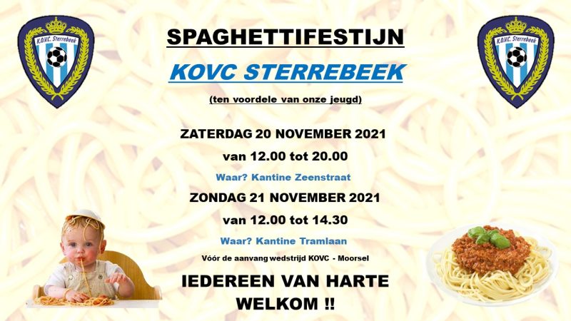 Zevende editie spaghettifestijn KOVC Sterrebeek komt eraan!