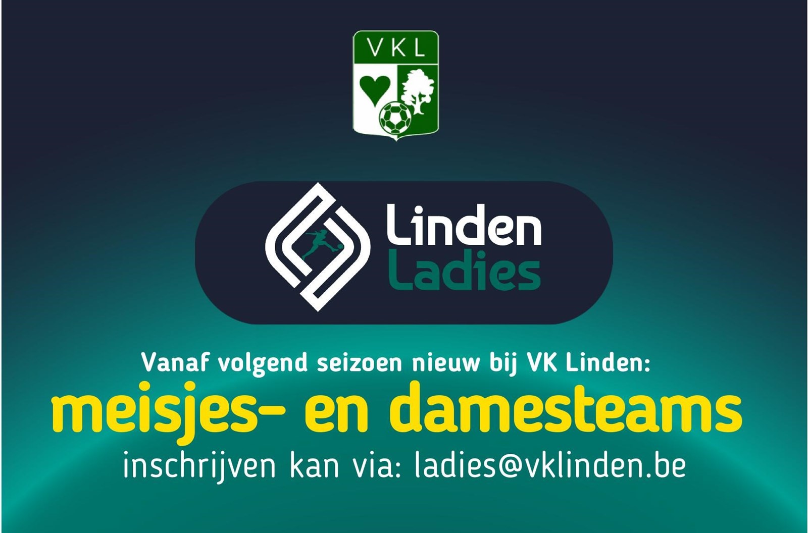VK Linden begint volgend seizoen met vrouwelijke teams, de VK Linden Ladies!