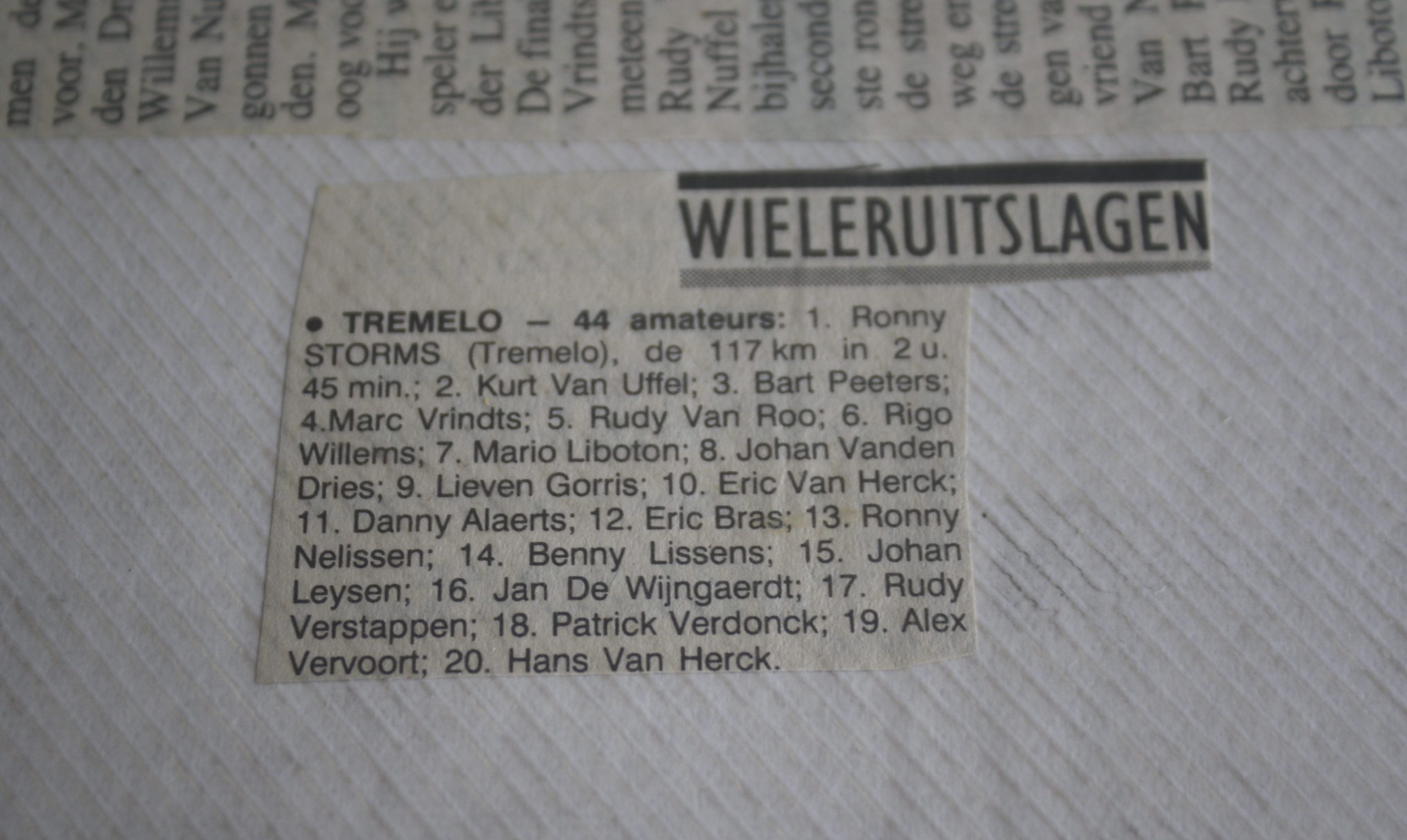De concurrentie in Tremelo was niet min in 1991