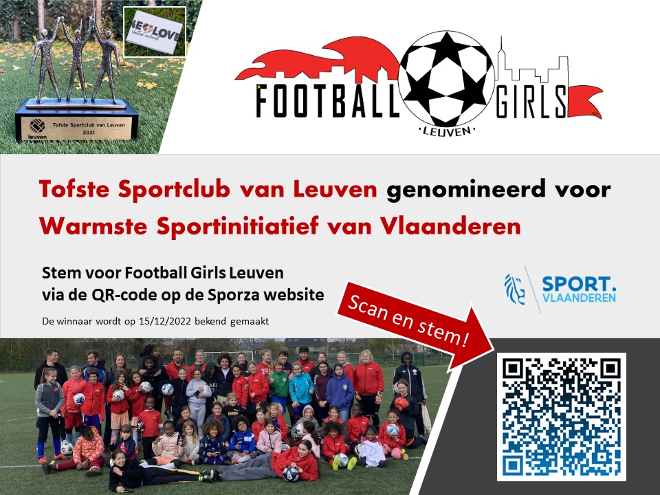 Scan en stem de Football Girls Leuven naar winst