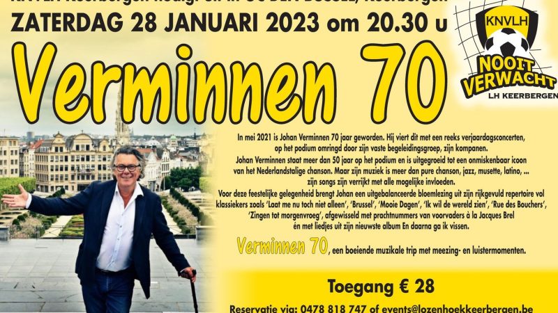 Johan Verminnen komt optreden bij NV Lozenhoek Keerbergen