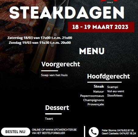 KFC Werchter organiseert … de 23ste editie van zijn steakdagen