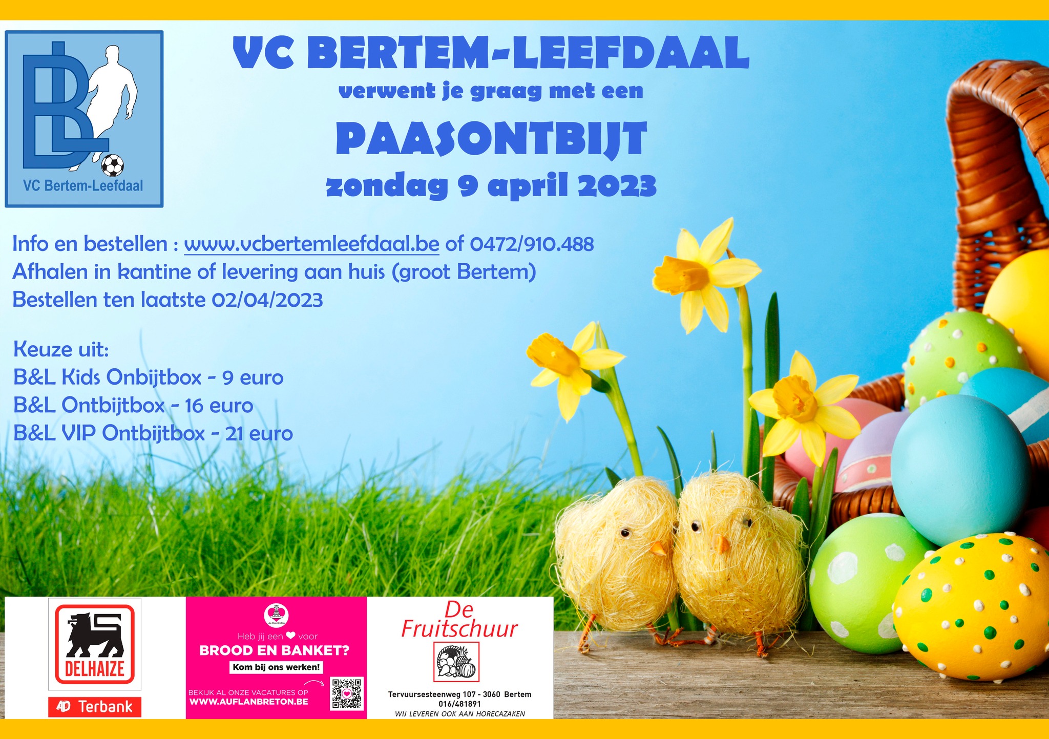 Maak Paaszondag perfect met een VC Bertem-Leefdaal Ontbijtbox!