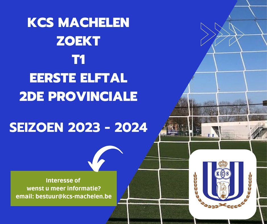 KCS Machelen zoekt een trainer voor 2023-2024