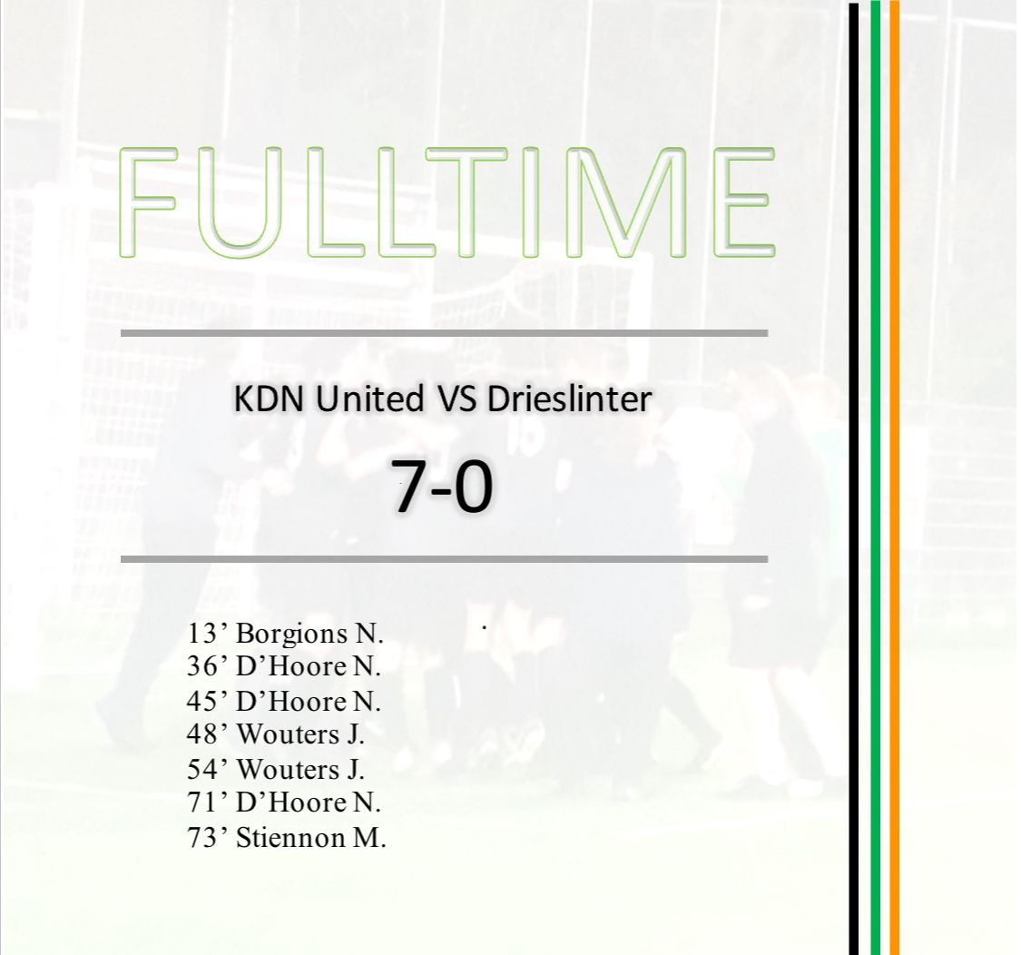 KDN United versloeg op de twaalfde speeldag in derde provinciale D de Stormvogels Drieslinter met 7-0